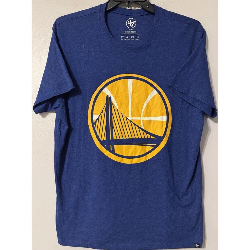 47 Brand Golden State Warriors Nba T-Shirt Graphic Tee Heather Blue